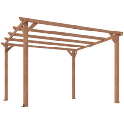 Outsunny 3X3 M Garden Wooden Pergola Gazebo Grape Trellis, Maple Wood-Effect - thumbnail 2