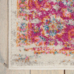 Ivory Fuschia Rug, Stain-Resistant Floral Rug, Luxurious Traditional Persian Rug For Bedroom & Diningroom-201Cm X 290Cm - thumbnail 3