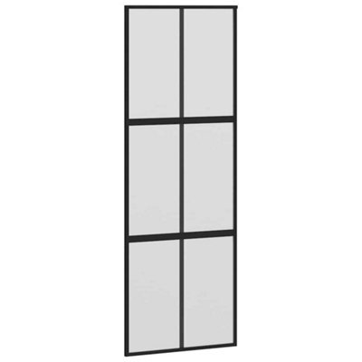 Berkfield Modern Sliding Door Black 76X205 Cm Tempered Glass And Aluminium - image 1