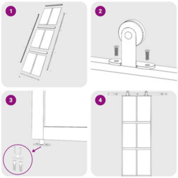 Berkfield Modern Sliding Door Black 76X205 Cm Tempered Glass And Aluminium - thumbnail 8