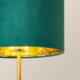 Valuelights Christina Green Velvet And Gold Inner Shade Gold Palm Leaf Table Lamp With Bulb - thumbnail 4