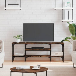 Walplus Tv Cabinet Smoked Oak 121X35X45 Cm Engineered Wood&iron - thumbnail 1