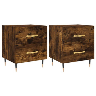 Berkfield Modern Bedside Cabinets 2 Pcs Smoked Oak 40X35X47.5 Cm Engineered Wood - image 1