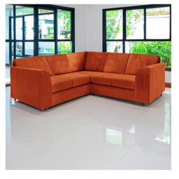 Hannah Jumbo Cord Full Back 2C2 Corner Sofa Orange - thumbnail 1