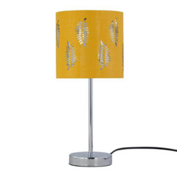 First Choice Lighting Chrome Stick Table Lamp With Ochre Cut Out Shade - thumbnail 1
