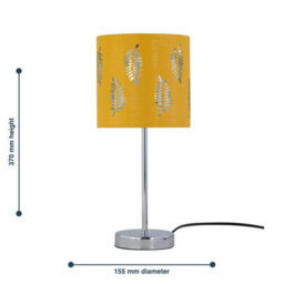 First Choice Lighting Chrome Stick Table Lamp With Ochre Cut Out Shade - thumbnail 8