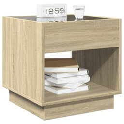Berkfield Bedside Table With Infinity Led Sonoma Oak 50X50X50 Cm - thumbnail 5