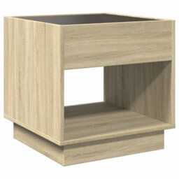 Berkfield Bedside Table With Infinity Led Sonoma Oak 50X50X50 Cm - thumbnail 8