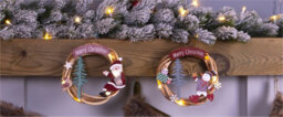 Netagon St Helens Home And Garden Battery Powered Wicker Christmas Wreath - thumbnail 6