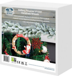 Netagon St Helens Home And Garden Battery Powered Wicker Christmas Wreath - thumbnail 7