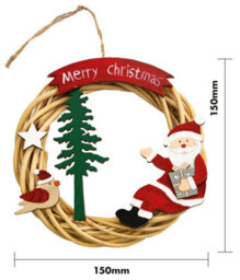 Netagon St Helens Home And Garden Battery Powered Wicker Christmas Wreath - thumbnail 2
