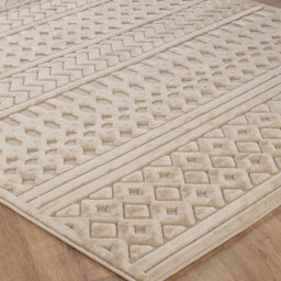 Livabliss Le Mans-Modern Beige 3D High & Low Pile Textured In- & Outdoor Rug 120 X 170 Cm Easy Care, Non Shedding - thumbnail 6