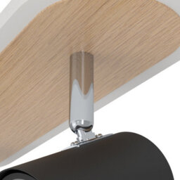 Eglo Rimbocchi Natural Wood & Steel Modern 3 Light Spotlight - thumbnail 4