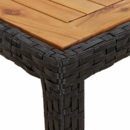 Walplus 9 Piece Garden Outdoor Dining Set Suitable For Backyard, Patio With Cushions Black Poly Rattan - thumbnail 8