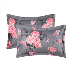 Ameha Printed Duvet Cover 3Piece Set With Matching Pillowcase Reversible Grey Bouquet Pattern Bedding Set Super King (260X220Cm) - thumbnail 5