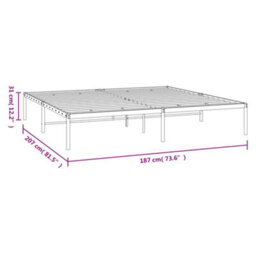 Berkfield Metal Bed Frame White 180X200 Cm 6Ft Super King - thumbnail 8