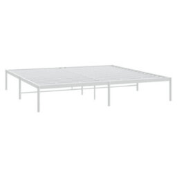 Berkfield Metal Bed Frame White 180X200 Cm 6Ft Super King - thumbnail 4