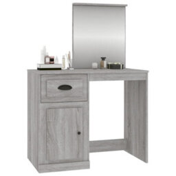 Berkfield Dressing Table With Mirror Grey Sonona 90X50X132.5 Cm Engineered Wood - thumbnail 4