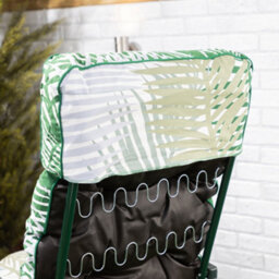 Alfresia Garden Relaxer Chair, Green Frame, Bamboo Leaf Classic Cushion - thumbnail 4