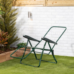 Alfresia Garden Relaxer Chair, Green Frame, Bamboo Leaf Classic Cushion - thumbnail 2