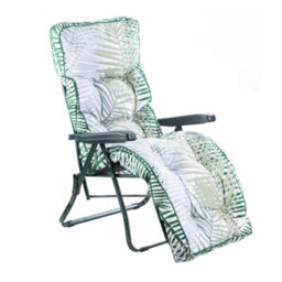 Alfresia Garden Relaxer Chair, Green Frame, Bamboo Leaf Classic Cushion