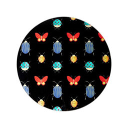 Balvi Round Small Side Table Bugs Design Novelty Living Room End Table Black Wood/glass 40 Cm - thumbnail 2