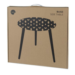 Balvi Round Small Side Table Bugs Design Novelty Living Room End Table Black Wood/glass 40 Cm - thumbnail 3