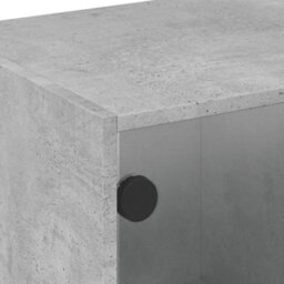 Berkfield Coffee Table With Glass Doors Concrete Grey 68X50X42 Cm - thumbnail 9
