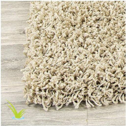 STALWART Modern Shaggy Rug - 5Cm Thick Pile Soft Touch Washable Area Rugs Carpet (Light Beige, 120X170Cm) - thumbnail 2