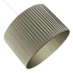 Happy Homewares Contemporary Designer Double Pleated Olive Cotton Fabric 12 Drum Lamp Shade - thumbnail 4