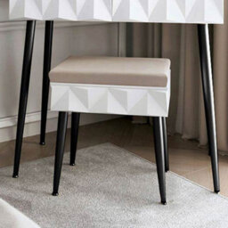 CARME Home Montana Padded Velvet Storage Stool-White/black - thumbnail 2