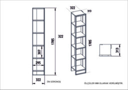 Decorotika Polka 5-Tier Bookcase Shelving Unit Black Marble Effect & Gold - thumbnail 3