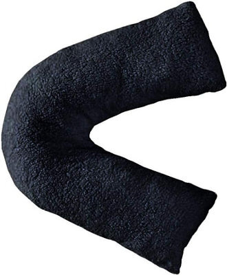 Homes & Linen Teddy Bear Fleece Plush Warm Fuzzy Cuddly V-Shaped Pillow & Cover