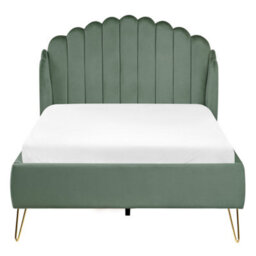 Beliani Bed Velvet Ambillou 120 X 200 Cm (Eu Small Double) Green - thumbnail 5