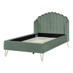 Beliani Bed Velvet Ambillou 120 X 200 Cm (Eu Small Double) Green - thumbnail 4
