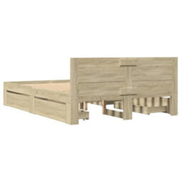 Berkfield Bed Frame With Headboard Without Mattress Sonoma Oak 140X200 Cm - thumbnail 7
