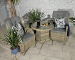 Royalcraft Wentworth 2 Seater Highback Comfort Round Bistro Set - thumbnail 3