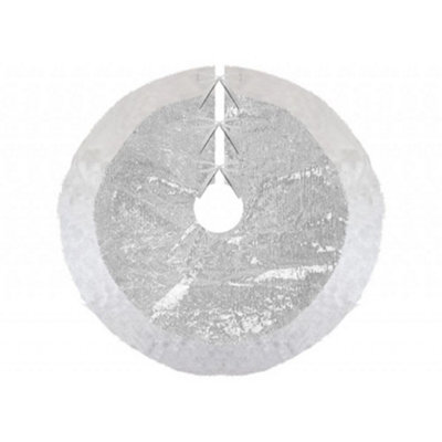 Silver Sequin Faux Fur Tree Skirt