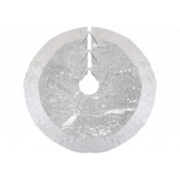 Silver Sequin Faux Fur Tree Skirt