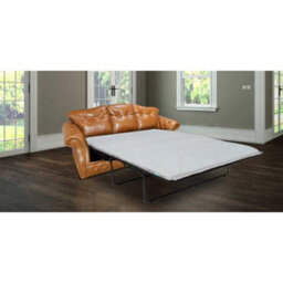 Chesterfield 3 Seater Sofabed Old English Tan Leather Bespoke In Era Style
