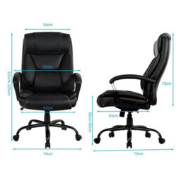 Gainoom Black Office Chair Swivel Padded Executive Chair Ergonomic Adjustable Height - thumbnail 2
