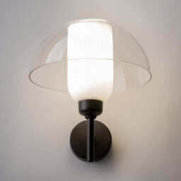 Luminosa Lighting Luminosa Memory Modern Dome Wall Lamp Black 1Xe14 Glass Shade - thumbnail 4
