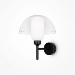 Luminosa Lighting Luminosa Memory Modern Dome Wall Lamp Black 1Xe14 Glass Shade