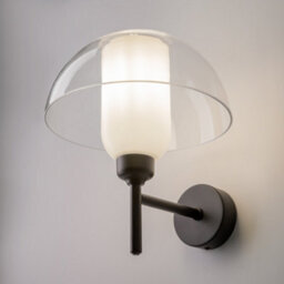 Luminosa Lighting Luminosa Memory Modern Dome Wall Lamp Black 1Xe14 Glass Shade - thumbnail 2
