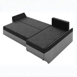 Dante L Modern Corner Sofa Bed Universal L Shape Couch Has Guest Sleep Function Storage Durable Fabric Black - thumbnail 2