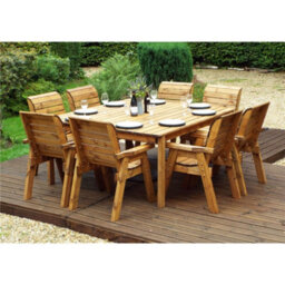 Marlborough Traditional Eight Seater Table Set With 8 X Green Chair Cushions, 1 X Green Parasol & Base & 1 X Cushion Storage Bag - thumbnail 4