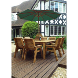 Marlborough Traditional Eight Seater Table Set With 8 X Green Chair Cushions, 1 X Green Parasol & Base & 1 X Cushion Storage Bag - thumbnail 3