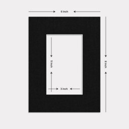 Ak Frames 8X6 Black Picture Mounts To Fit 5X3 Aperture Size - Mount Board Only (No Frame Included) - thumbnail 3