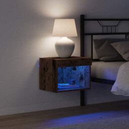 Berkfield Stylish Wall Cabinets With Led Lights 2 Pcs Old Wood 40X30X30 Cm - thumbnail 6