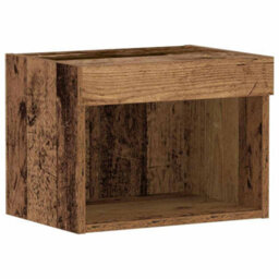 Berkfield Stylish Wall Cabinets With Led Lights 2 Pcs Old Wood 40X30X30 Cm - thumbnail 7